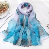 Sunscreen Silk Scarf Seaside Beach Scarf Long Lady Soft Plum Blossom Lady Decorative Thin Silk Scarf Scarf 160 brown