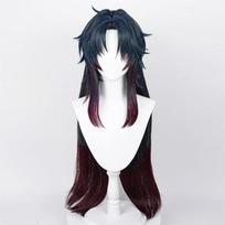Aukštos Kokybės Ašmenų Cosplay Perukas Anime Ašmenų Ilgas Tamsiai Mėlynas Rudo Raudono Karščiui Atsparus Sintetinis Plaukas Vaidmenų Žaidimų Perukai + Peruko Dangtelis One Size