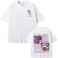 Grynos medvilnės Naujiena Raperis Kanye West Baigimo Lokys Dvipusis Spaudinys Marškinėliai Vyrams Vyriški Drabužiai Marškinėliai Homme Vyriški S