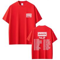 O-Oasis Live 25 Tour T Shirt Men Women Gothic Vintage Oversized Tshirt Men's High Quality  Short Sleeve T-shirts S