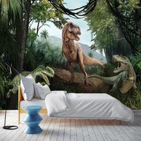 3d Stereo Dinosaur Wallpaper Forest Wall Mural Children's Bedroom Living Room Creative Photo Mural 200 cm(W) x 140 cm(H) gray