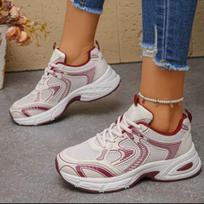 Women's breathable thick-soled sports shoes, casual running shoes, lace-up dad shoes, spring and autumn fashion new styles 36