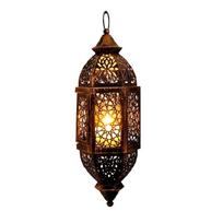 Marokiečių tuščiaviduriai žvakidės Antikiniai dekoratyviniai kabinami žibintai Indijos vestuvėms Eid Ramadano renginiui L brown