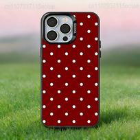 INS Brown Red Polka Dots Phone Case For iPhone 17,16,15,14,13,12,11,Pro,Max,Plus,E,Air,Mini Anti Fall Black  Bumper iPhone12PRO