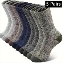 5 Pairs Merino Wool Socks For Man Women , Super Thick Hiking Sock Men'S Thermal Socks For Cold Weather Men Woman Snow Socks gray