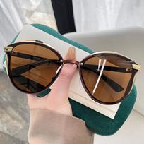 Fashion Classic Polarized Sunglasses for Women Cat Eye Brand Sun Glasses Luxury Round Eyeglasses UV400 Gafas De Sol violetinė
