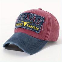 Retro Distressed Texas Baseball Cap Washed Embroidered Trucker Hat Country Forever Dad Hat, Adjustable Casual Hat for Men Women raudona