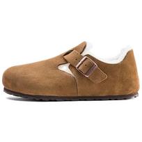 Birkenstock London Shearling Two-Layer Suede Comfortable Warm Versatile Flat Low-Top Casual Shoes Unisex shoes Brown 1014962 40
