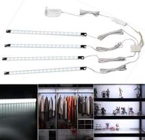 MYzakaya LED Cabinet Figure Bar Indirect Lighting for Display Mount Stick Set of 4 White Lights, Lights, Cases, Under-Shelf Lights, (Daylight 6000K)