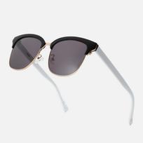 ZENOTTIC Fashion Half Frame Polarized Sunglasses High-quality Acetate Business Shade Unisex Square UV400 certified Sun Glasses gray