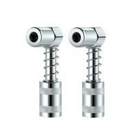 2 Pack 90 Degree Grease Coupling Silver Coupling Adapter 3 Jaw Angle Grease Fixing Tool with Sleeves for Car, Agriculture, Truck or Industrial Use 7.7*3.3*1.8cm,2Pcs sidabras