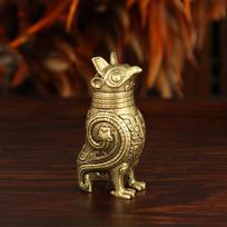 Senovinė pelėda Zun bronzos indas Retro stiliaus metalo dirbinys arbatos staliukui, prieškambario dekoracija Kinijos kultūrinis artefaktas Kolekcionuojamas daiktas 1PC