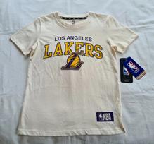 Los Angeles LA Lakers NBA Basketball Boys Cream Printed T Shirt Size 8 New S