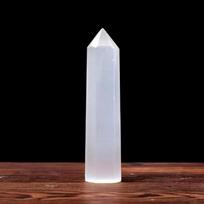1pc Natural Stone Selenite Point Pillars Hexagonal Prisms Obelisk Wand Chakra Gemstones Pillars Home Decor Desktop Decoration 5-6cm