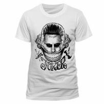 Mens T-shirt Suicide Squad Joker Face White Joker Smile S