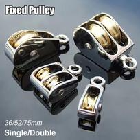 1Pc Durable 36/52/75mm Fixed Pulley Mini Single/Double Wheels Messenger Pulley Zinc Alloy Metal Sheave Crown Block 36mm Single
