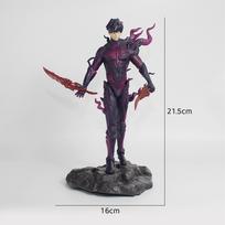 Anime solo Figure Sung Jin Woo figurine Hunter form Sung Jinwoo Action Figure Battle Scene Model Display Anime Merchandise toys 21.5cm