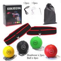 Premium Boxing Reflex Ball Set, 4 Balls & 2 Headbands, Reflex Ball for Boxing Training & Kickboxing, Boxing Ball on The Head for Reaction & Workout,