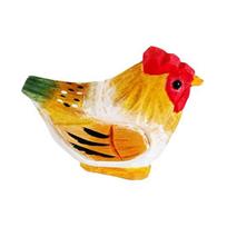 Carving Ornament Chick Hand-Carved Wooden Figurine Mini Desktop Decoration Chick Wood Carving Craft Statue Chick