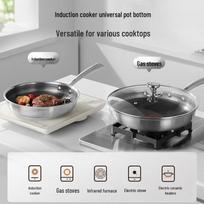 Joyoung 304 Stainless Steel Honeycomb Frying Pan with Temperature Sensor