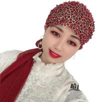 YASEEN Muslim Fashion Women's Sequin Fabric Hijab Bonnet Headscarf-Breathable Eco-Friendly Islamic Style All Seasons Free size juoda