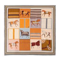 Genuine Silk Mulberry Silk Silky-Wool Square Scarf 65cm Animal Print Multi-Functional Women's Elegant All Seasons