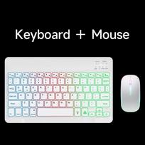 10inch RGB Backlit Rechargeable  Bluetooth Keyboard Mouse Wireless Keyboard Bluetooth Mini Keyboard for Spanish Russian Keyboard Germany and English