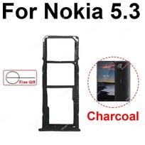 SIM Card Tray Slot For Nokia 1.4 2.4 3.4 5.4 5.3 SIM Card Holder Socket Reader Card Adapter Replacement Parts 5.3 Charcoal