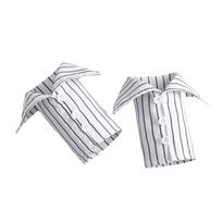 Patogūs dryžuoti marškiniai Netikra apykaklė Nuimami netikri rankogaliai Netikros rankovės Nuotraukų rekvizitai Black&White Cuffs