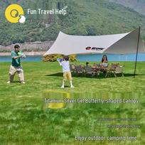 Quyoubang Octagonal Butterfly Silver Coated Tarp