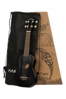KALA MAKALA Sharks Kauri model to Ukulele, Top, Soprano, Shark-shaped Bridge, MKSS-BLK20_06 [Successor MK-SS/BLK] (Case included) juoda