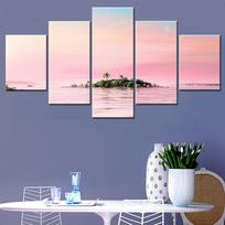 Drobės Sienos Dailės Plakatas ir Paveikslas Gamta Atogrąžų Sala Tapetai Namų Dekoras Freska Svetainei 5 Vienetai Dailės Kūrinys Be Rėmo 20x35cm*2  20x45cm*2  20x55cm*1 No Frame white
