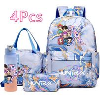 4 vnt./rinkinys K-Pop spausdintas kuprinė Rankinė Pieštukinė 750 ml vandens buteliukas Paaugliui Berniukui Mergaitei Mokyklinė Kuprinė Studentui Vaikui Dovana Didelės talpos Kuprinė