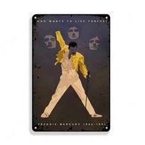 1dFreddie Tribute Who Wants To Live Forever Tin Metal Sign Wall Art 20x30cm（7.8x11.8inch）