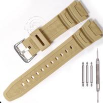 Watch Band For Casio AQ-S810W AE1200WH SGW300 400 500 W-800H Mens Waterproof Natural Resin Replacement Pin Buckle Bracelet 18mm