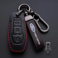 Automobilio lipdukas Ford Naujas odinis automobilio išmaniojo rakto dėklas Ford Fusion Explorer Edge Mustang Mondeo Kuka Personalizuotas unisex raktų pakabukas Gi