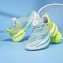 Children's rotating buckle carbon plate shock-absorbing sports shoes 2025 summer single net breathable racing shoes 31