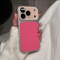 Leather Texture Drop-Proof Case for iPhone 14/15/16/17 Pro Max - Solid Color iPhone 17