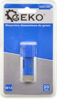 Geko deimantinis grąžtas M14 G65120, 20mm, 10mm, M14 tvirtinimas, viduje vaškas