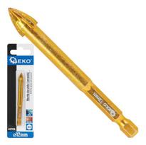 Geko grąžtas stiklui ir keramikai G39701L, 12mm, 1/4" HEX, 4 volframo karbido pjovimo briaunos, tiksli geometrija