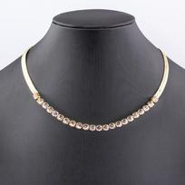 Nidin High Quality Rainbow Shiny Crystal Zircon Chain Necklace 7 Colors For Women Female Fashion Versatile Jewelry Accessories rožinė