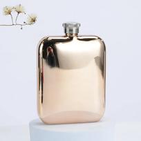 6 Oz Pocket Whisky Hip Flask for Camping Stainless Steel Leak Proof Flasks of Alcohol Whiskey Bottle Creative Gift for Men rožinio aukso spalvos