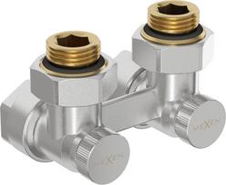 Mexen Uni-Term dviejų vamzdžių radiatoriaus vožtuvas DN50, kampinis 1/2"x16 mm, nikeliuotas - W911-016-01, DN50