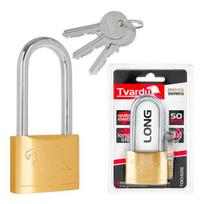 Tvardy Žalvarinė sustiprinta ilgo kablio spyna 50mm T00426, 50mm, 39mm, 16mm, 8mm, 60mm, 27mm, 3 raktai