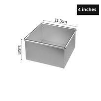 4/5/6/8/10 colių tiramisu keksiukų kepimo forma, aliuminio lydinio kvadratinė torto kepimo forma, sūrio pyrago kepimo forma, skirta gimtadienio torto duonai gray