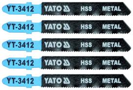 Yato Pjūklų ašmenys T YT-3412, 5 vnt., 8 mm, 75 mm, 1.0 mm, 21 TPI, HSS, ploni metaliniai lakštai (1-3 mm)