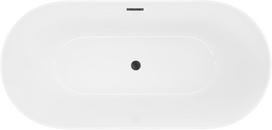 Mexen Luna Slim laisvai stovinti vonia 170 x 75 cm, balta, juodas persipylimas - 52041707500-70, 170 x 75 cm