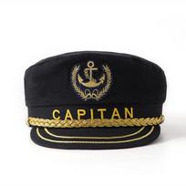Embroidered Navy Sailor Captain Cap Flat Top Hat Party Decor Travel Photography Accessories for Holiday Party Decoration Standard juoda