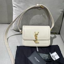 [Pre-Owned] Ysl Solferino Gold Logo Leather Tofu Shoulder Bag Small - Unused #40L4ZO ONE SIZE