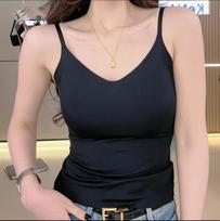 Traceless ice silk air cup, sling vest with chest pad, outer wear, beautiful back, slim bottom top m【 40-50kg 】 juoda